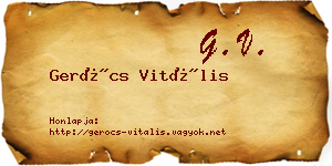 Gerócs Vitális névjegykártya